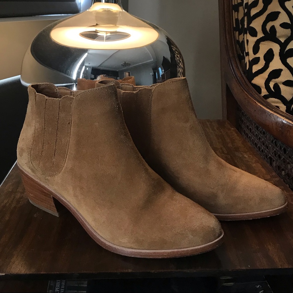 Joie Barlow Suede Booties in Camel